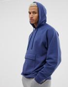 Asos Design Oversized Hoodie With Map Pocket In Blue - Blue