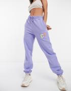 Crooked Tongues Oversized Sweatpants With Varsity Motif - Part Of A Set-multi