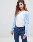Willow & Paige Fitted Cardigan With Rhinestone Detail - Blue