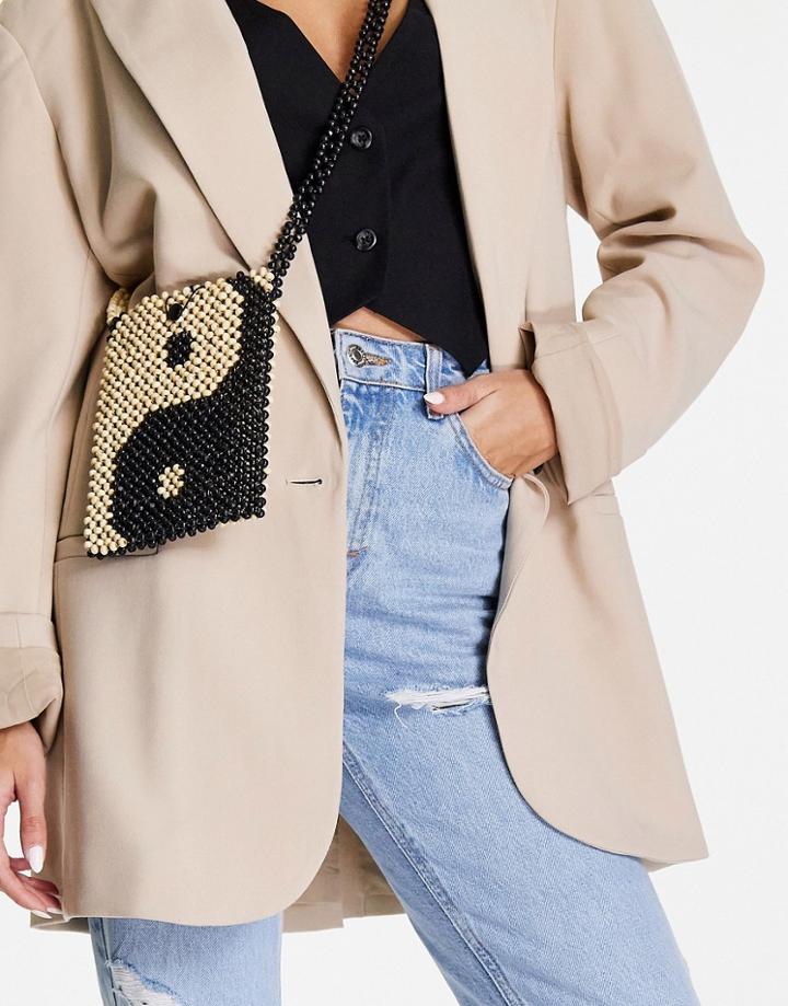 Topshop Yin Yang Beaded Crossbody Bag-multi