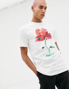 Fairplay Digital Rose Chest Print T-shirt In White - White