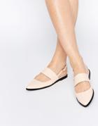 Asos Motion Pointed Flat Shoes - Nude