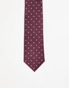 French Connection Dotted Woven Tie-red