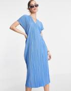 & Other Stories Recycled Midi Wrap Dress In Blue-blues