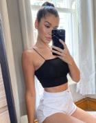 Asos Design Hourglass Ultimate Bandeau Crop Top With Skinny Straps In Black