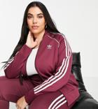 Adidas Originals Plus Adicolor 3-stripes Track Jacket In Crimson-red