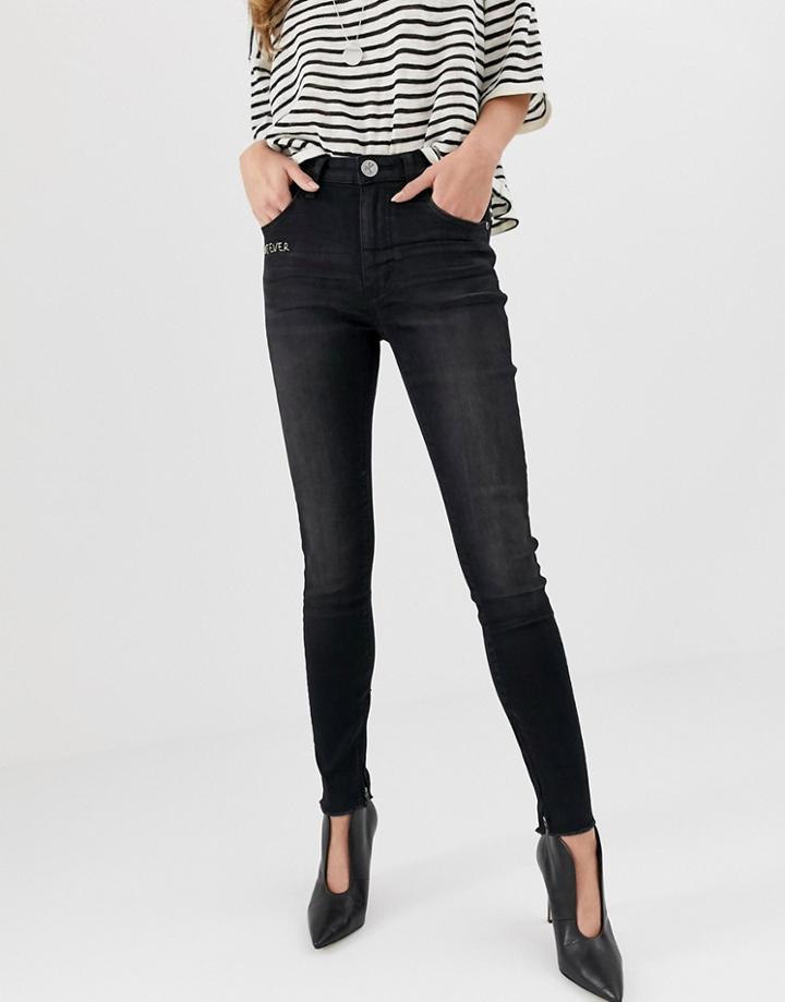 One Teaspoon Freebird High Rise Skinny Jeans - Black