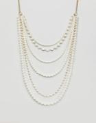 Monki Layered Pearl Necklace - Cream
