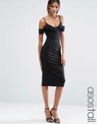 Asos Tall Cut Out Shoulder Pencil Dress - Black