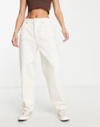 Stradivarius Balloon Jean In Ecru-white