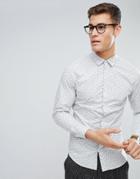 Selected Homme Slim Shirt In Floral Print - White
