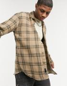 Pull & Bear Checked Shirt In Brown