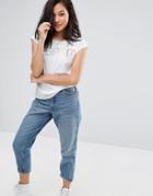 Esprit Pastel Slogan T-shirt - White