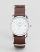 Reclaimed Vintage Date Suede Leather Watch In Brown - Brown