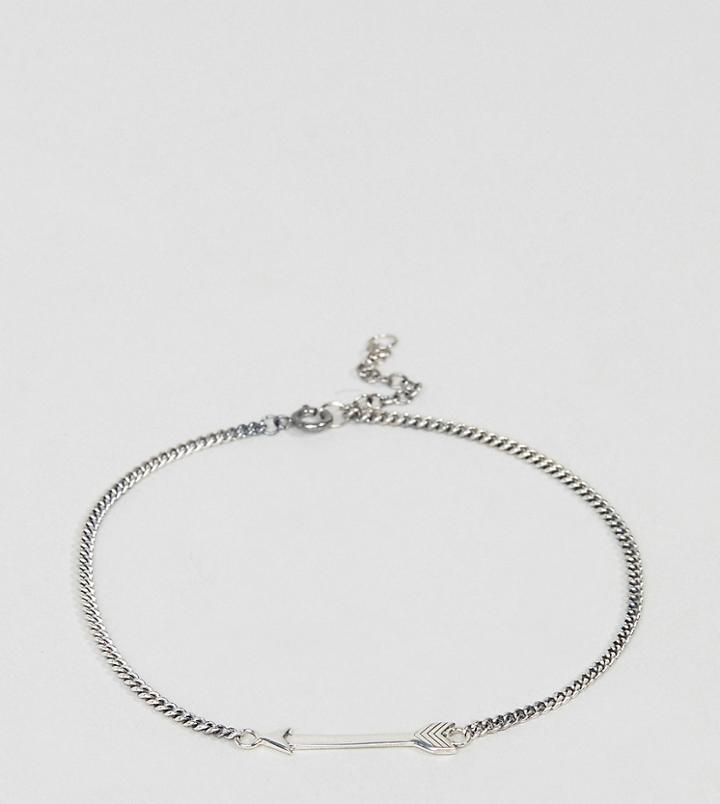 Reclaimed Vintage Inspired Arrow Chain Bracelet In Sterling Silver Exclusive To Asos - Silver