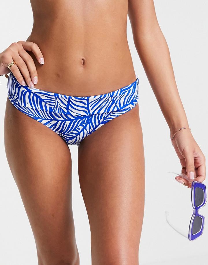 Figleaves Cape Cod Folded Bikini Bottoms In Cobalt Blue-blues