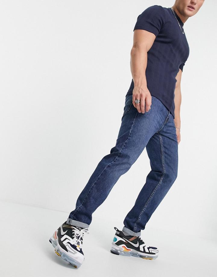 Levi's 502 Tapered Fit Hi-ball Jeans In Dark Wash Navy