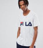 Fila Black Line Baseball T-shirt With Logo In White - White