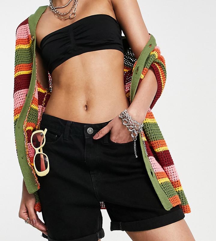 Noisy May Tall Denim Shorts In Black