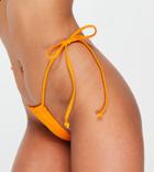 Asyou Tie Side Bikini Bottom In Orange