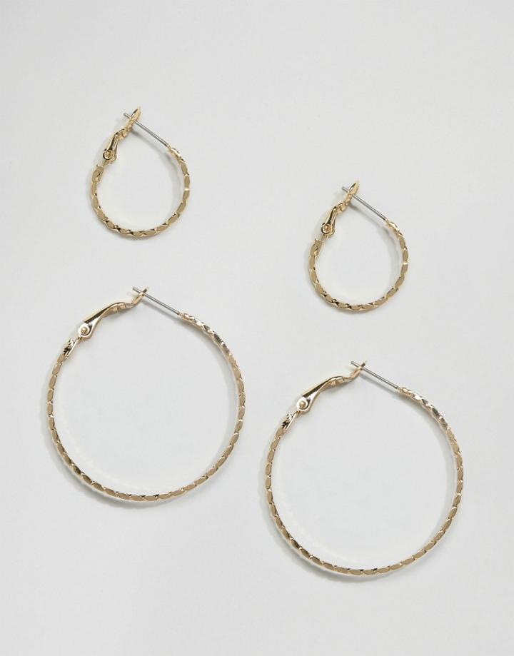 Pieces Marlin Hoop Multipack Earrings - Gold