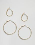 Pieces Marlin Hoop Multipack Earrings - Gold