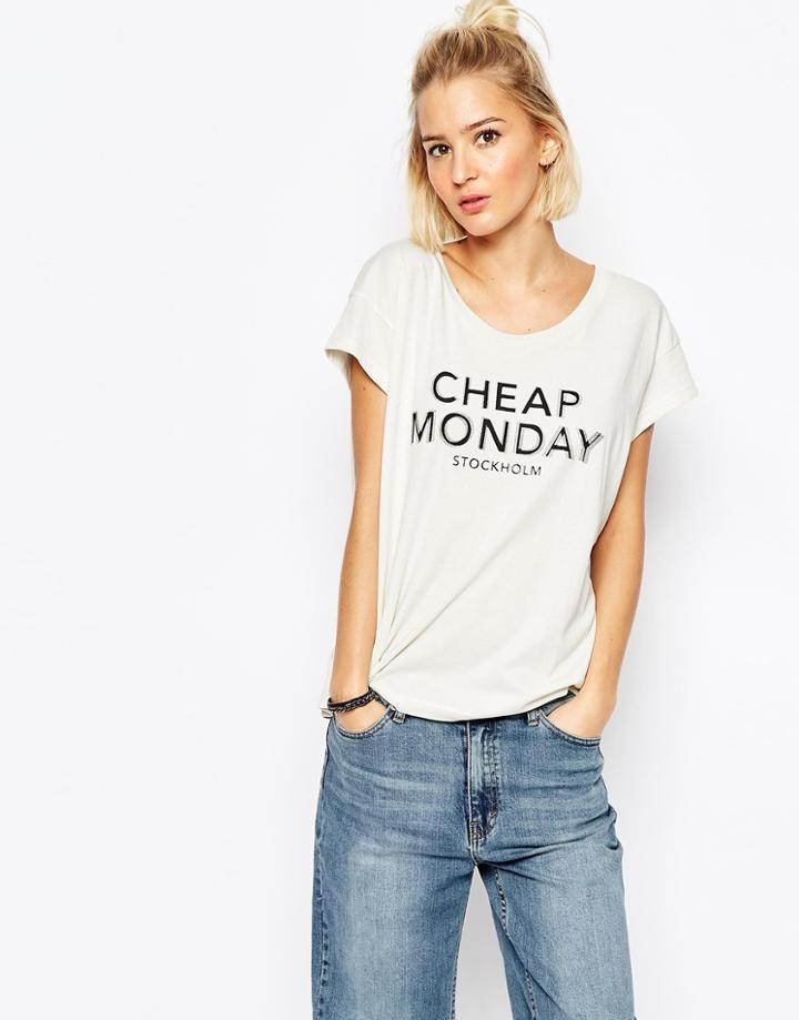 Cheap Monday Have T-shirt With Double Logo - White