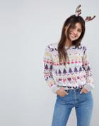 Asos Foundation All Things Holidays Sweater In Metallic Yarn - Multi