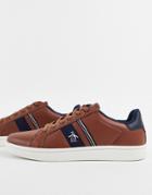 Original Penguin Side Stripe Retro Sneakers In Brown