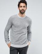 New Look Crew Neck Sweater In Gray Marl - Gray
