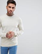 Boss Casual Crew Neck Cotton Cashmere Sweater In Oatmeal - Beige