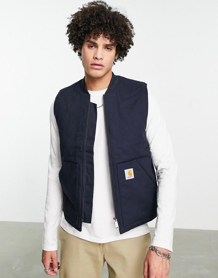 Carhartt Wip Lined Vest In Navy