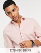Asos Design Skinny Fit Shirt In Light Pink