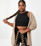 Only Curve Longline Cardigan In Tan-brown