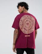 Hnr Ldn Mosaic Back Print T-shirt In Oversized - Red