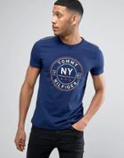 Tommy Hilfiger Circle Logo T-shirt Regular Fit In Navy - Navy