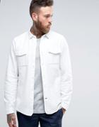 Hoxton Shirt Company Slim Shirt In Crinkle - White
