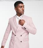 New Look Slim Suit Jacket In Mid Pink