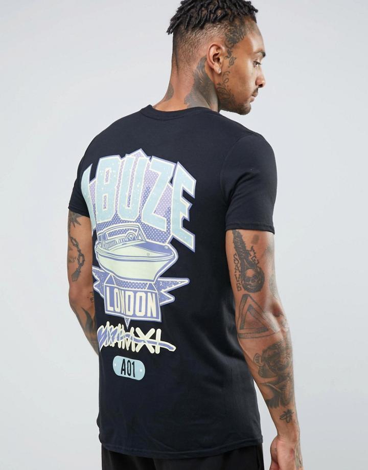 Abuze London Boaters Back Print T-shirt - Black