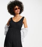 Asos Design Maternity Crinkle Beach Romper In Black