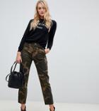 New Look Tall Camo Utility Pants In Green - Green