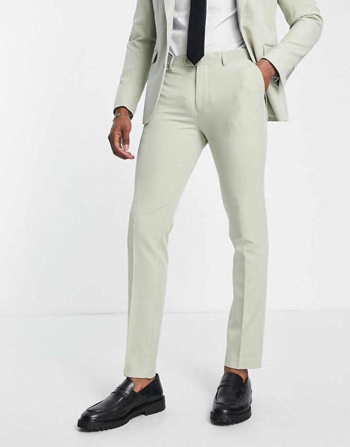 Gianni Feraud Skinny Suit Pants In Green