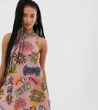 Collusion Graphic Print Swing Mini Dress - Multi