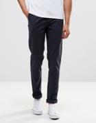 Pull & Bear Stretch Slim Fit Chinos In Navy - Navy
