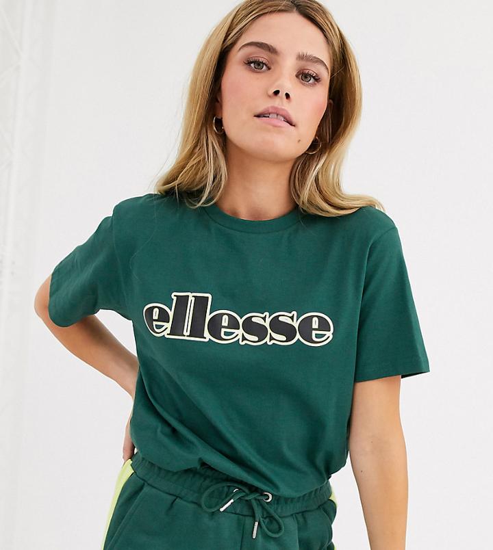 Ellesse Relaxed T-shirt With Neon Front Logo-green