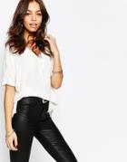 Only Deep-v Chiffon T-shirt - Cream