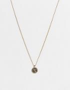 Topshop Aquarius Crystal Pendant Necklace In Gold