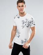 Produkt T-shirt In Large All Over Floral Print - Navy