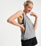 Asos Design Tall Tank With Dropped Armhole In Washed Gray-grey