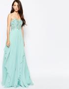 Ashley Roberts For Key Collections Allure Bandeau Maxi Dress - Aqua